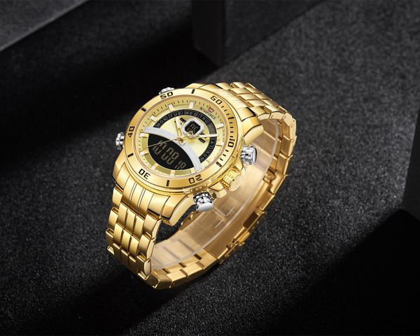 naviforce luxury business watch men sport digital timing military quartz gold wristwatch male waterproof clock relogio masculino, Slivery;brown
naviforce luxury business watch men sport digital timing military quartz gold wristwatch male waterproof clock relogio masculino, Slivery;brown