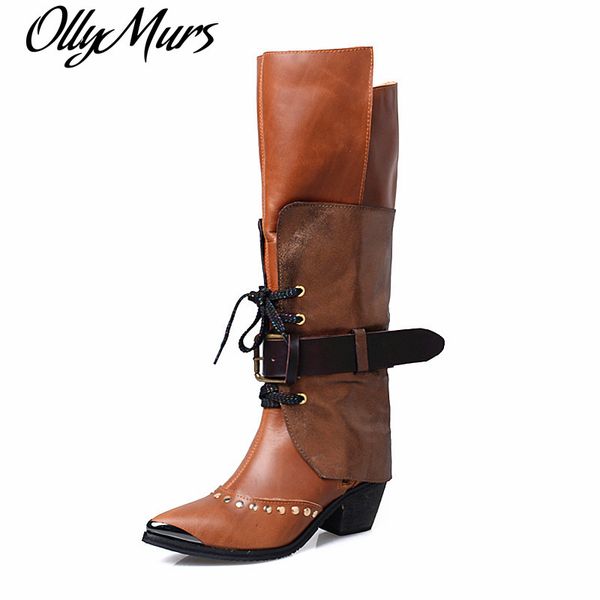 winter 100% real leather over the knee boots women luxury light bronw rivet thigh high boots pointed toe thick heels shoes 34-40, Black 
winter 100% real leather over the knee boots women luxury light bronw rivet thigh high boots pointed toe thick heels shoes 34-40, Black