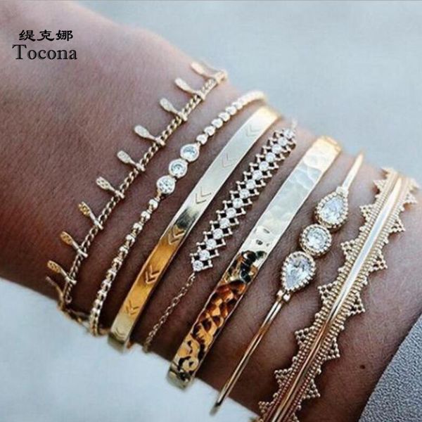 tocona 7pcs/sets clear water drop crystal stone ladies bracelets gold chain for women jewelry wholesale 9168, Black
tocona 7pcs/sets clear water drop crystal stone ladies bracelets gold chain for women jewelry wholesale 9168, Black