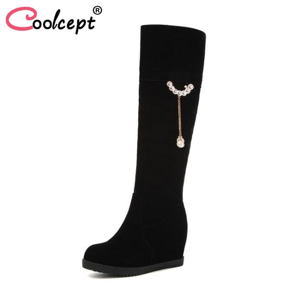 coolcept size 32-43 knee high boots ladies winter warm fur shoes woman high wedge long boots fashion tassel bead woman, Black
coolcept size 32-43 knee high boots ladies winter warm fur shoes woman high wedge long boots fashion tassel bead woman, Black