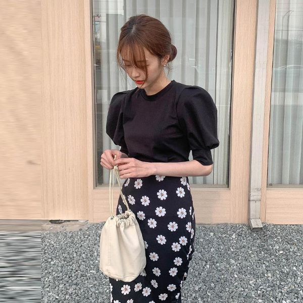 new girls summer blouse women suit shirt short sleeves high waist long print a line skirts two piece suits sell separately, Gray
new girls summer blouse women suit shirt short sleeves high waist long print a line skirts two piece suits sell separately, Gray