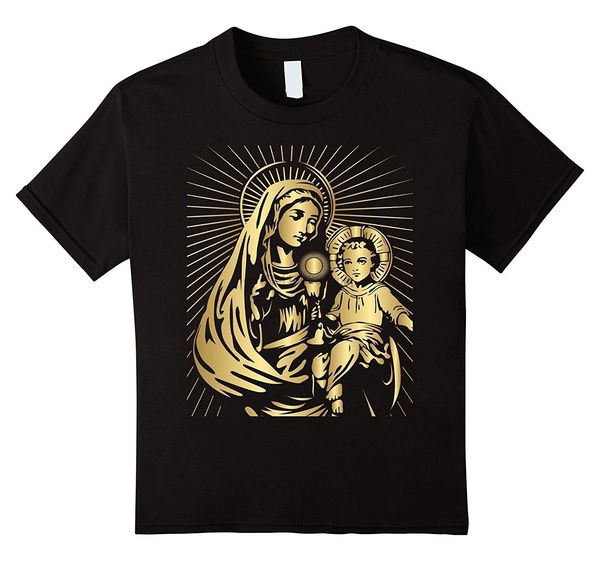 virgin mary mother with child men t-shirt christianity
