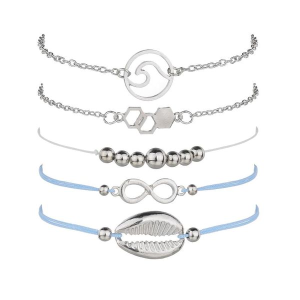 charm bracelets bracelet five-piece set jewelry, Golden;silver 
charm bracelets bracelet five-piece set jewelry, Golden;silver