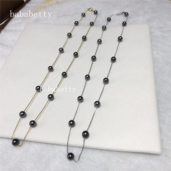new natural freshwateraaa black 5-6mm nearly circular pearl 925 sterling silver necklace
new natural freshwateraaa black 5-6mm nearly circular pearl 925 sterling silver necklace