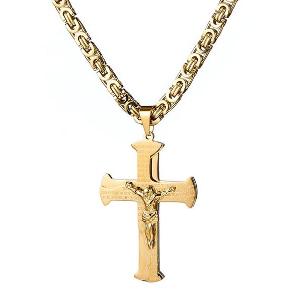 personality stainless steel gold color jesus cross pednant 6mm simple flat byzantine chain necklace for men 18-36 inches, Silver
personality stainless steel gold color jesus cross pednant 6mm simple flat byzantine chain necklace for men 18-36 inches, Silver
