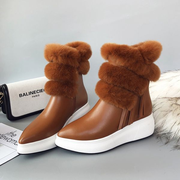 boots 2021 winter shoes women's ankle genuine leather keep warm wedges snow bottes femme botas mujer, Black
boots 2021 winter shoes women's ankle genuine leather keep warm wedges snow bottes femme botas mujer, Black