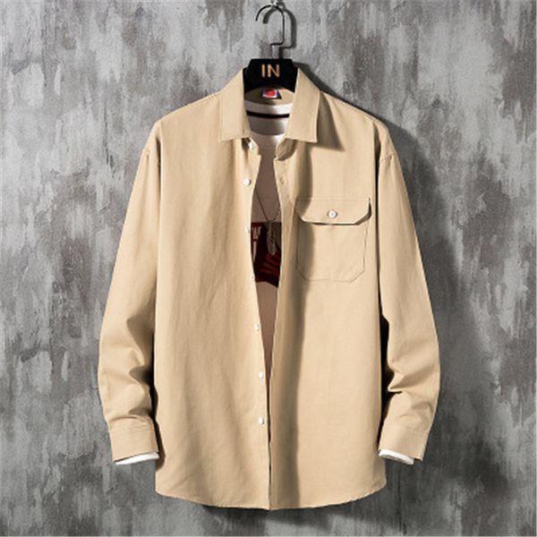 mens tooling shirt fashion trend long sleeve single breasted casual shirts designer male autumn new loose lapel top, White;black
mens tooling shirt fashion trend long sleeve single breasted casual shirts designer male autumn new loose lapel top, White;black