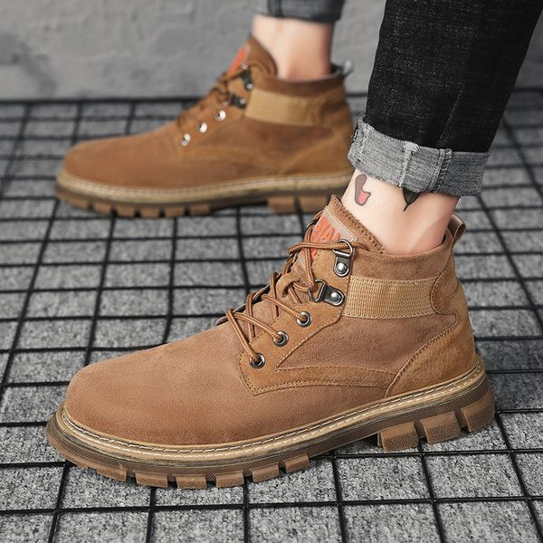 martin boots boot winter snow boots hight-desert worker boot short combat lady shoes -40, Black
