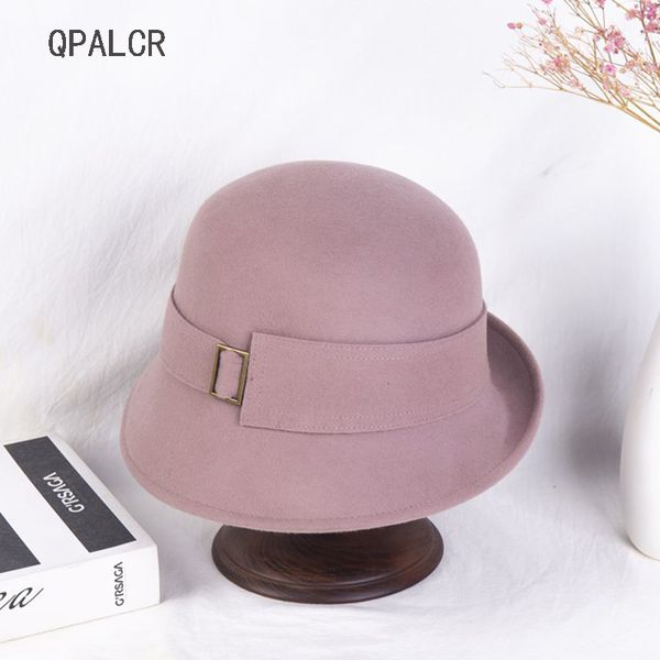 qpalcr winter wool fedoras hats for women formal elegant female felt hat solid curl brim dome black hats classic er, Blue;gray
qpalcr winter wool fedoras hats for women formal elegant female felt hat solid curl brim dome black hats classic er, Blue;gray