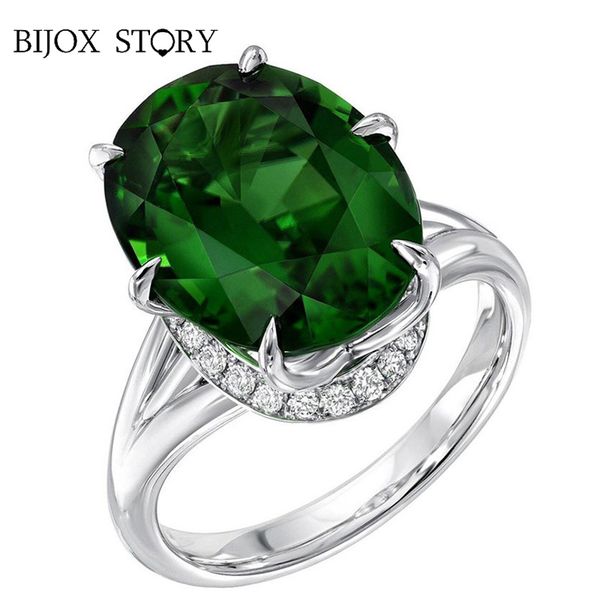 cluster rings bijox story trendy ring with oval shape 10*14mm emerald gemstone 925 silver fine jewelry for women wedding engagement party gi, Golden;silver 
cluster rings bijox story trendy ring with oval shape 10*14mm emerald gemstone 925 silver fine jewelry for women wedding engagement party gi, Golden;silver