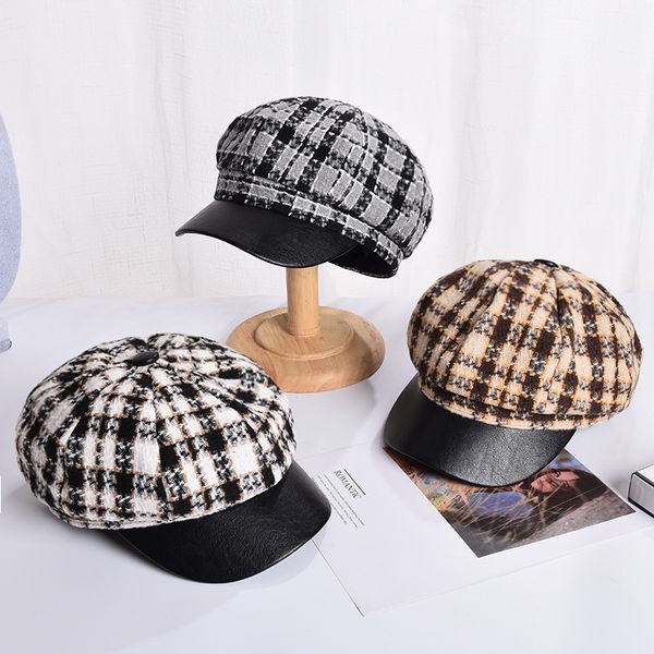 sombreros de mujer korean style literary retro color plaid beret hat beret femme berets caps for women chapeu kapelusz casquette, Blue;gray
sombreros de mujer korean style literary retro color plaid beret hat beret femme berets caps for women chapeu kapelusz casquette, Blue;gray