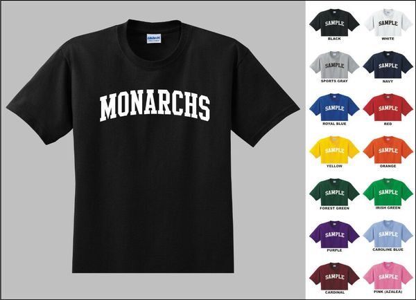 monarchs college letters t-shirt harajuku short sleeve shirt
monarchs college letters t-shirt harajuku short sleeve shirt