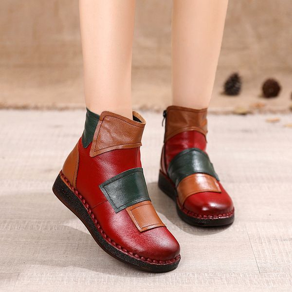 oukahui 2020 autumn winter handmade genuine leather ankle boots women winter slip-on mixed color soft comfort warm ladies boots, Black
oukahui 2020 autumn winter handmade genuine leather ankle boots women winter slip-on mixed color soft comfort warm ladies boots, Black