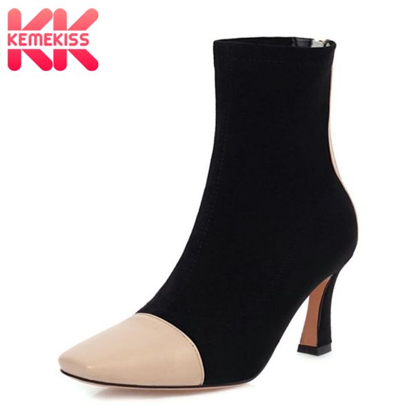 kemekiss size 34-43 women ankle boots stretch thin high heel mixed color zipper shoes winter warm boots fashion party footwear, Black
kemekiss size 34-43 women ankle boots stretch thin high heel mixed color zipper shoes winter warm boots fashion party footwear, Black