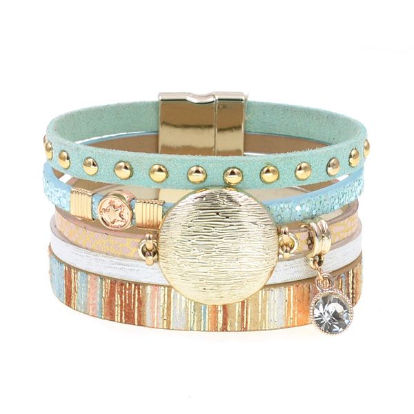charm bracelets bohemian leather for women multilayer wide bracelet bangle magnetic clasp female jewelry wholesale, Golden;silver
charm bracelets bohemian leather for women multilayer wide bracelet bangle magnetic clasp female jewelry wholesale, Golden;silver