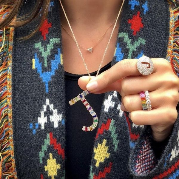 2020 summer new arrived letter alphabet pendant gold color paved multi color cz colorful j a delicate necklaces for women, Silver
2020 summer new arrived letter alphabet pendant gold color paved multi color cz colorful j a delicate necklaces for women, Silver