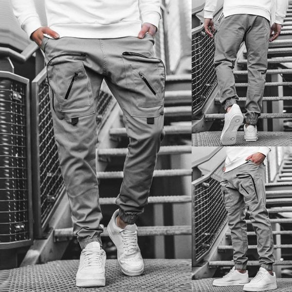 men cargo joggers sweatpants casual male sportswear solid multi-pocket cargo trousers hip hop harem ankle tied slim-fit pants, Black
men cargo joggers sweatpants casual male sportswear solid multi-pocket cargo trousers hip hop harem ankle tied slim-fit pants, Black