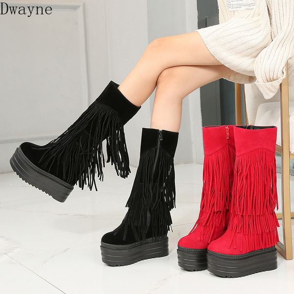 boots nightclub stovepipe fringed women's 2021 winter 13cm thick-sole increase within middle tube wedges, Black
boots nightclub stovepipe fringed women's 2021 winter 13cm thick-sole increase within middle tube wedges, Black