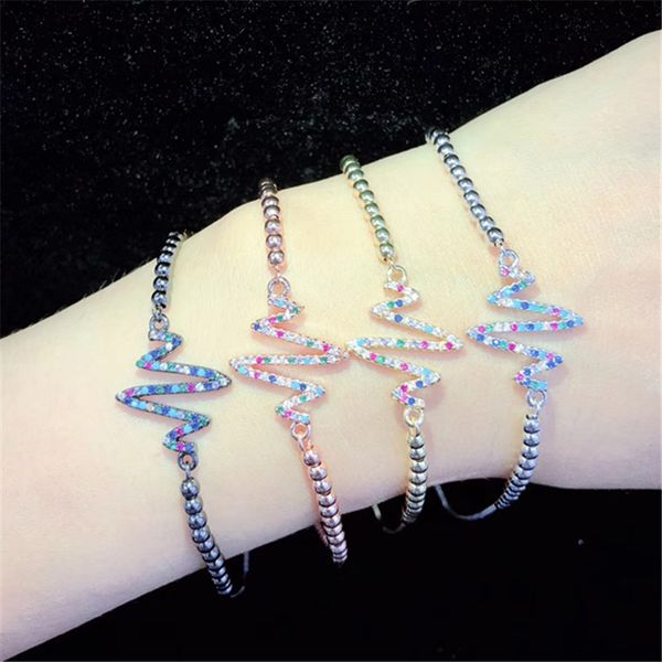 10pcs / серия оптовой латунь браслет pave цвет циркон heart beat регулируемая ювелирная мода браслета, Black
10pcs / серия оптовой латунь браслет pave цвет циркон heart beat регулируемая ювелирная мода браслета, Black