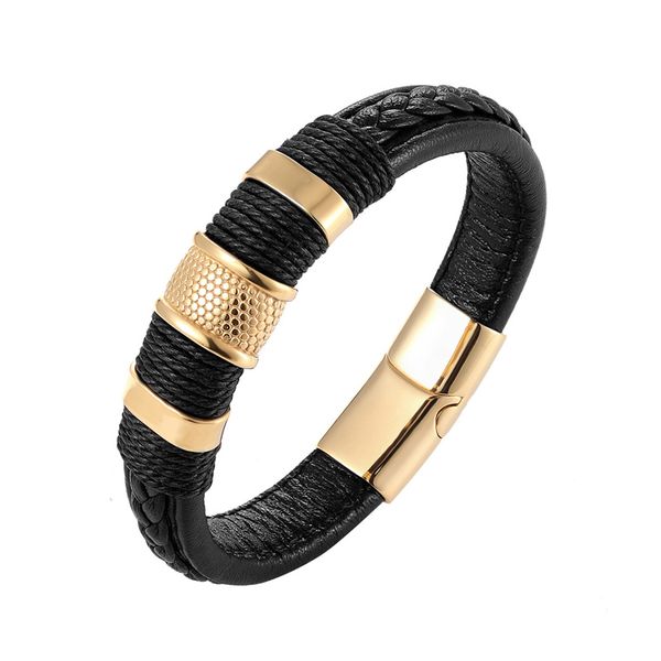 new genuine leather bracelet male gold/black color stainless steel geometric pattern luxury jewelry for birthday blessing
new genuine leather bracelet male gold/black color stainless steel geometric pattern luxury jewelry for birthday blessing