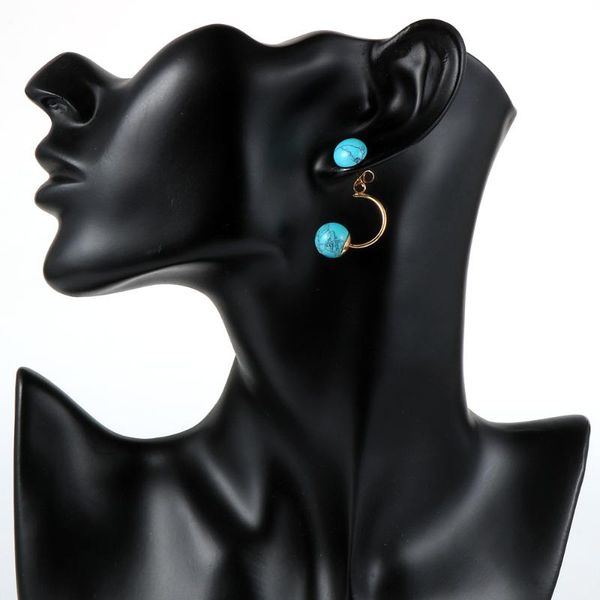 women girls natural round beads c shape earring stud tiger eye onyx turquoises opal 10mm gem stone pierced push ear cuff jewelry, Golden;silver
women girls natural round beads c shape earring stud tiger eye onyx turquoises opal 10mm gem stone pierced push ear cuff jewelry, Golden;silver