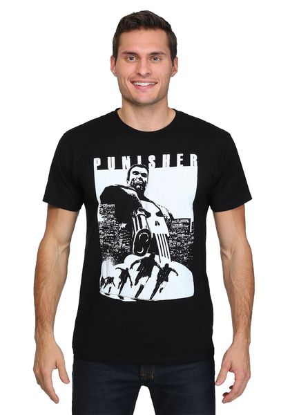 punisher try and run men's black t-shirt brand clothing tee shirt
