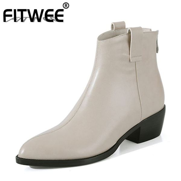 fitwee real leather woman ankle boots pointed toe high heel winter shoes woman zipper short boot lady footwear size 34-40, Black
fitwee real leather woman ankle boots pointed toe high heel winter shoes woman zipper short boot lady footwear size 34-40, Black