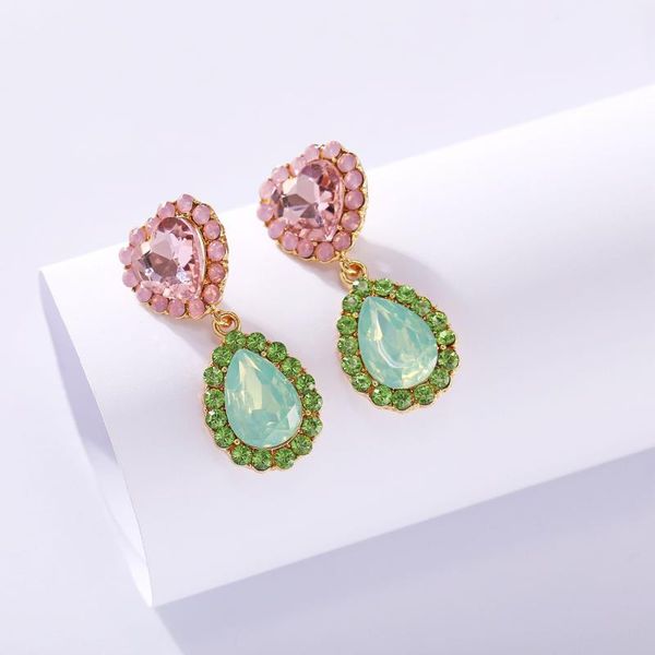 korean fashion jewelry crystal dangle green earrings elegant pink heart for women drop rhinestone novelty wedding bridal earings, Silver
korean fashion jewelry crystal dangle green earrings elegant pink heart for women drop rhinestone novelty wedding bridal earings, Silver