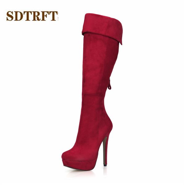boots sdtrft spring/autumn 14cm thin high-heeled motorcycle knee-high red round toe platforms sm shoes woman party pumps, Black
boots sdtrft spring/autumn 14cm thin high-heeled motorcycle knee-high red round toe platforms sm shoes woman party pumps, Black