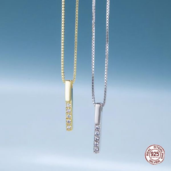 sparkling vertical necklace real 925 sterling silver trendy women accessories for engagement birthday gift gold or silver color
sparkling vertical necklace real 925 sterling silver trendy women accessories for engagement birthday gift gold or silver color