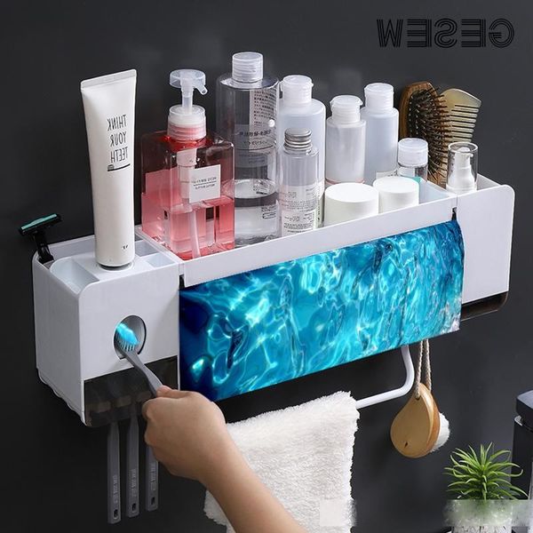 gesew multifunction toothbrush holder wall mounted storage rack automatic toothpaste squeezer dispenser bathroom accessories t200506
gesew multifunction toothbrush holder wall mounted storage rack automatic toothpaste squeezer dispenser bathroom accessories t200506