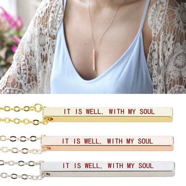 it is well, with my soul necklace bible quote necklace pendant men women fashion bar religious jewelry christian gifts, Silver
it is well, with my soul necklace bible quote necklace pendant men women fashion bar religious jewelry christian gifts, Silver