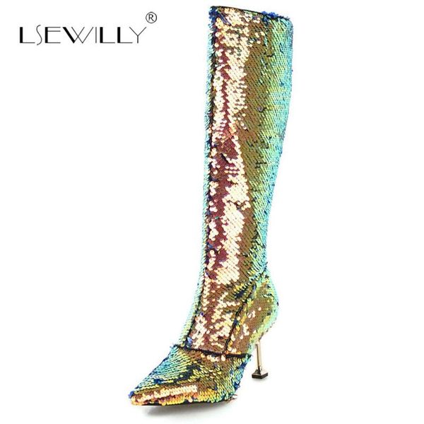 boots lsewilly 2021 winter stilettos pointed toe knee high gold silver glitter fashion bling women s875, Black
boots lsewilly 2021 winter stilettos pointed toe knee high gold silver glitter fashion bling women s875, Black