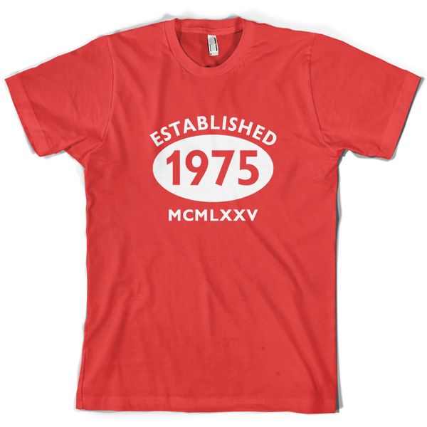 established 1975 roman numerals - mens 40th birthday gift t-shirt - 10 coloursmen's t-shirts summer style fashion swag men
established 1975 roman numerals - mens 40th birthday gift t-shirt - 10 coloursmen's t-shirts summer style fashion swag men