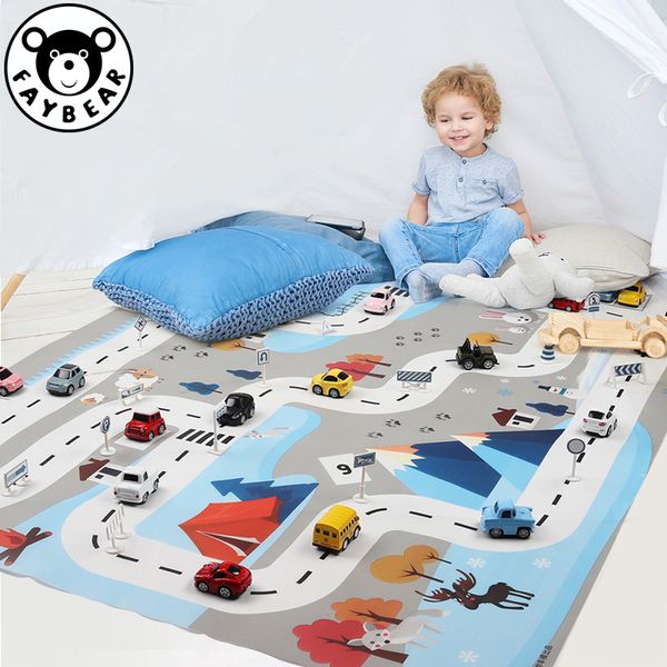 children games kids play mat 130*100cm educational toys city scene traffic highway map portable car road carpet car accessories, Blue;gray
children games kids play mat 130*100cm educational toys city scene traffic highway map portable car road carpet car accessories, Blue;gray