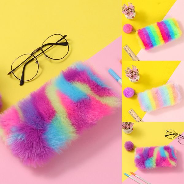2020 new fashion rainbow plush pencil case school supplies stationery portable cute makeup cosmetic pouch travel organizer bag
2020 new fashion rainbow plush pencil case school supplies stationery portable cute makeup cosmetic pouch travel organizer bag