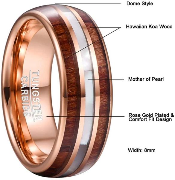 wedding rings vakki 8mm tungsten carbide ring hawaiian koa wood steel mother of pearl shell band comfor fit size 7-12, Slivery;golden
wedding rings vakki 8mm tungsten carbide ring hawaiian koa wood steel mother of pearl shell band comfor fit size 7-12, Slivery;golden
