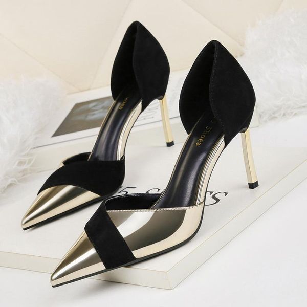 new 8.5cm pumps 2020 women's shoes pointed shallow-heeled high-heeled nightclub was thin and thin shoes, Black
new 8.5cm pumps 2020 women's shoes pointed shallow-heeled high-heeled nightclub was thin and thin shoes, Black