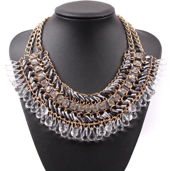 2020 trendy fashion new brand chain string braided chunky statement crystal pendant necklace choker for women luxury jewelry, Silver
2020 trendy fashion new brand chain string braided chunky statement crystal pendant necklace choker for women luxury jewelry, Silver