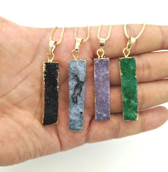 geode druzy long bar long rectangle agate pendant genuine gemstone natural agate pendant with brass chain necklace, Silver
geode druzy long bar long rectangle agate pendant genuine gemstone natural agate pendant with brass chain necklace, Silver