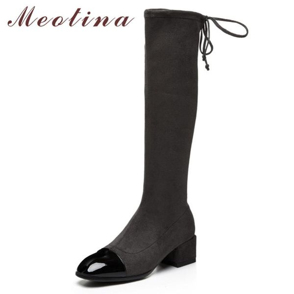 meotina winter knee high boots women natural genuine leather thick heel long boots stretch round toe shoes lady fall size 34-39, Black
meotina winter knee high boots women natural genuine leather thick heel long boots stretch round toe shoes lady fall size 34-39, Black