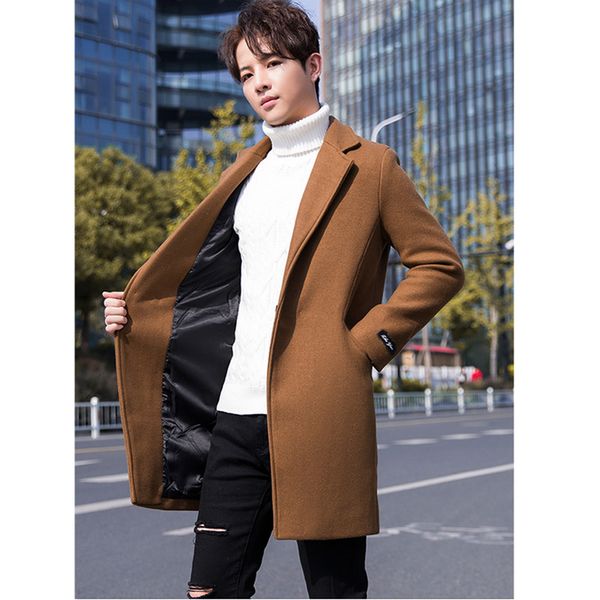 man padded thick woolen coat fashion korean version long sleeve cardigan windbreaker outerwear designer male winter slim mid-length coat, Black;brown
man padded thick woolen coat fashion korean version long sleeve cardigan windbreaker outerwear designer male winter slim mid-length coat, Black;brown