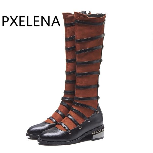 pxelena vintage punk knee high boots women round toe square med heels rivet riding knight motorcycle long boots female shoes, Black
pxelena vintage punk knee high boots women round toe square med heels rivet riding knight motorcycle long boots female shoes, Black