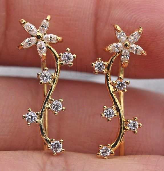 trendy stud earrings for women gold color earring with flower leaf branch zircon fashion jewelry for wedding anniversary gift, Golden;silver
trendy stud earrings for women gold color earring with flower leaf branch zircon fashion jewelry for wedding anniversary gift, Golden;silver