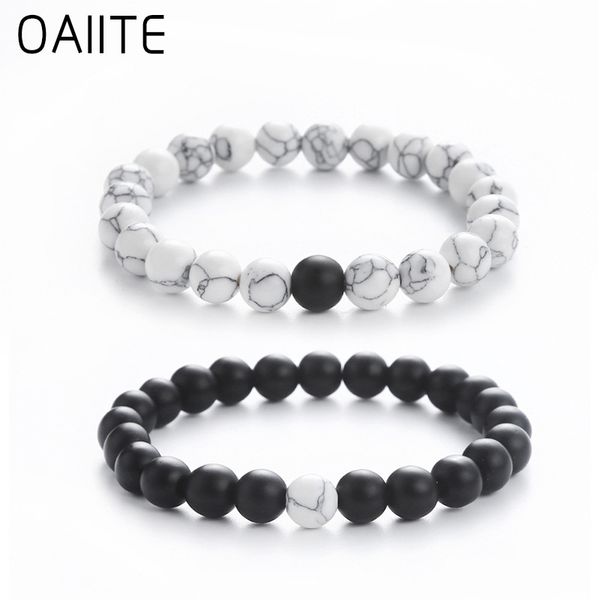 oaiite natural matte black and white pine stone beaded couple yoga balance bracelets men's women's jewelry gift dropshipping
oaiite natural matte black and white pine stone beaded couple yoga balance bracelets men's women's jewelry gift dropshipping