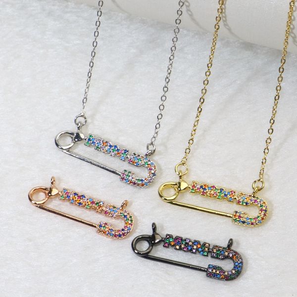 chains 10 strands pin pendants necklace rainbow zircon accessories shape jewelry gift for mother 5682, Silver
chains 10 strands pin pendants necklace rainbow zircon accessories shape jewelry gift for mother 5682, Silver