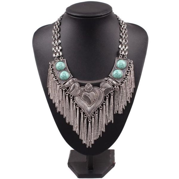 2020 fashion brand new design chain necklace for women vintage alloy chunky statement heart pendant tassel necklace, Silver
2020 fashion brand new design chain necklace for women vintage alloy chunky statement heart pendant tassel necklace, Silver