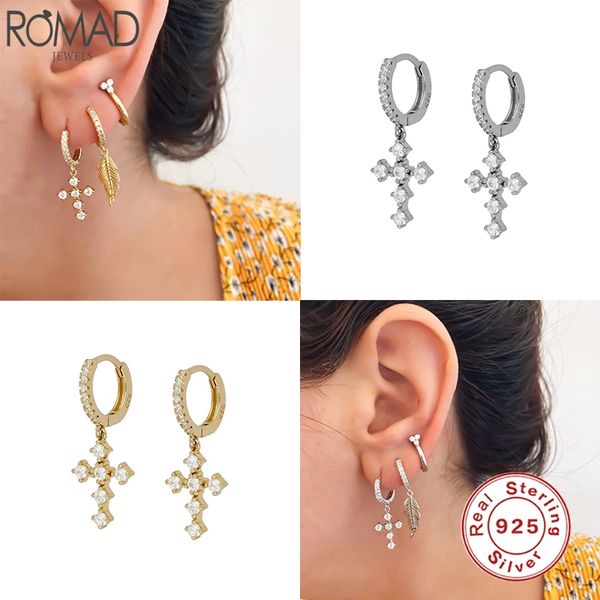hoop & huggie romad luxury 100% 925 sterling silver drop earrings cross cz bling hanging for women fine jewelry pendientes w5, Golden;silver
hoop & huggie romad luxury 100% 925 sterling silver drop earrings cross cz bling hanging for women fine jewelry pendientes w5, Golden;silver