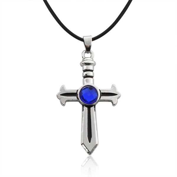 punk fashion men's necklace anime movie cross inlaid blue rhinestone pendant alloy temperament boy halloween jewelry gift hot, Silver
punk fashion men's necklace anime movie cross inlaid blue rhinestone pendant alloy temperament boy halloween jewelry gift hot, Silver
