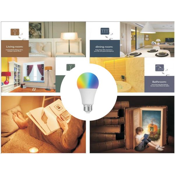 

Explosion Models Fashion Home Smart Wifi Bulb Sound and Light Control Color Bulb European and American Universal WiFi Smart Color Bulb